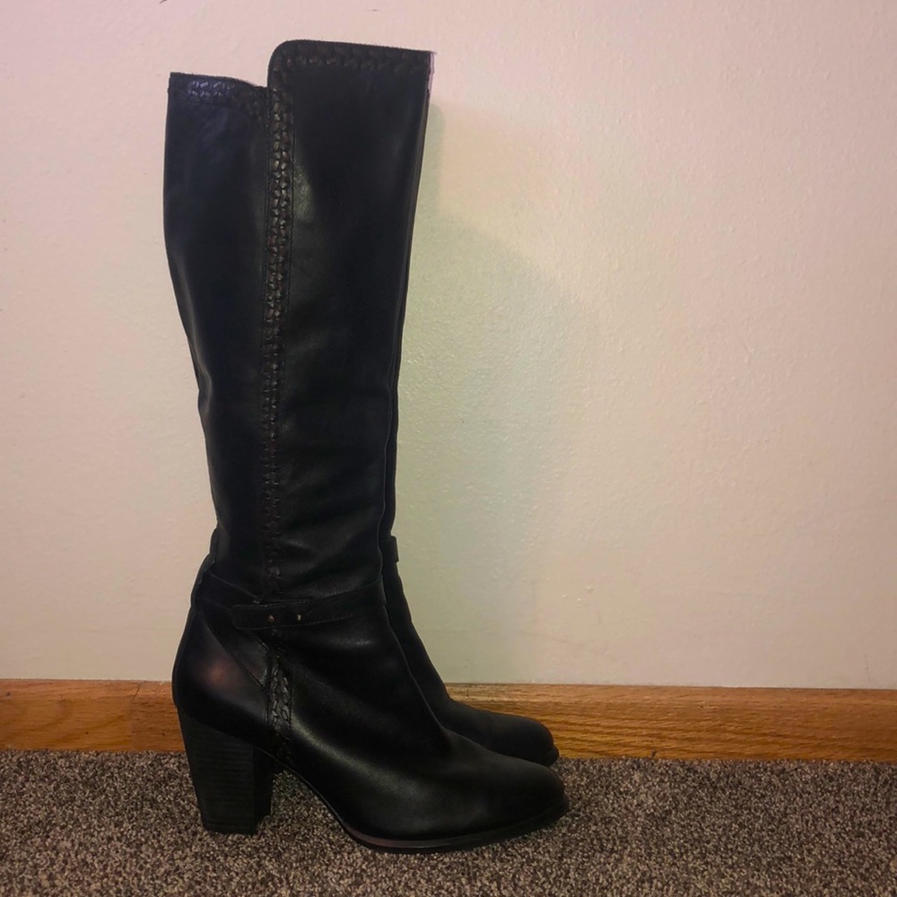 UGG Claudine Tall Black Leather Boots - 1005663